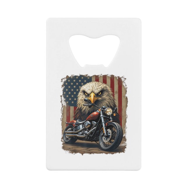 Motorcycle USA Flag Retro Biker Chopper (Front)