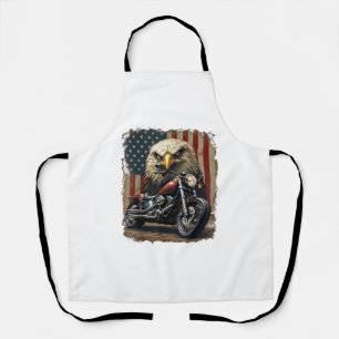 Motorcycle USA Flag Retro Biker Chopper Apron