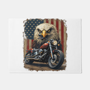 Motorcycle USA Flag Retro Biker Chopper Doormat