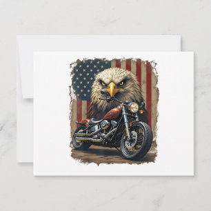 Motorcycle USA Flag Retro Biker Chopper Save The Date