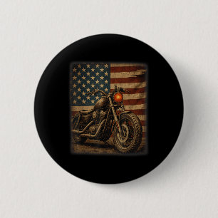 Motorcycle Usa Flag Retro Biker Shirt Men &amp; Wo 6 Cm Round Badge