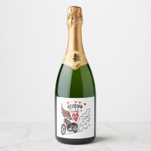 Motorcycle Valentine Sparkling Wine Label