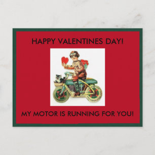 MOTORCYCLE VALENTINES DAY POSTCARD
