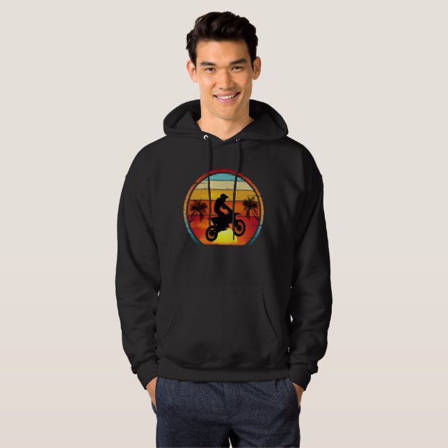 Motorcycle Vintage Sunset  Hoodie (Front Full)