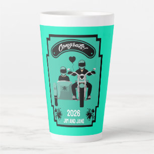 Motorcycle Wedding Gifts For Couple Latte Mug