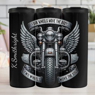 Motorcycle Winged Emblem Quote Thermal Tumbler