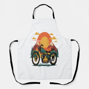 Motorcycle with USA Flag, 4th July Apron