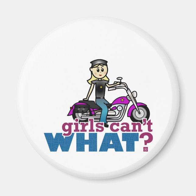 Motorcycle Woman Magnet (Front)