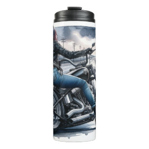 Motorcycle Woman  Thermal Tumbler