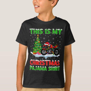 Motorcycle Xmas Tree Lights This Is My Christmas P T-Shirt