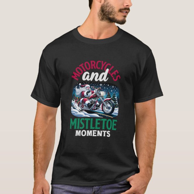 Motorcycles and Mistletoe Moments Biker Xmas Sweat T-Shirt (Front)
