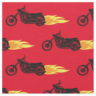Motorcycles Flaming Men's Bikes Biker Fabric