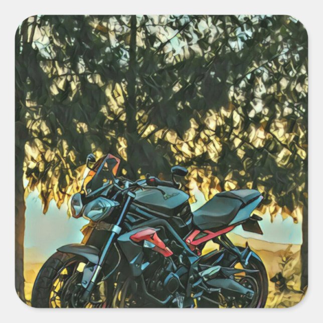 Motorcycles gift square sticker (Front)