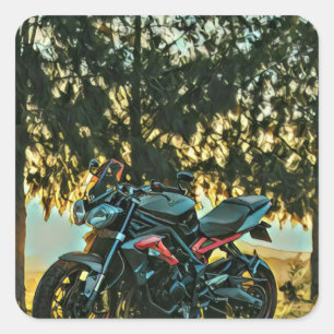 Motorcycles gift square sticker