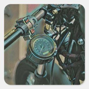 Motorcycles gift square sticker