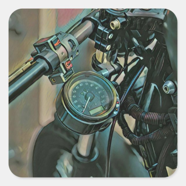 Motorcycles gift square sticker (Front)