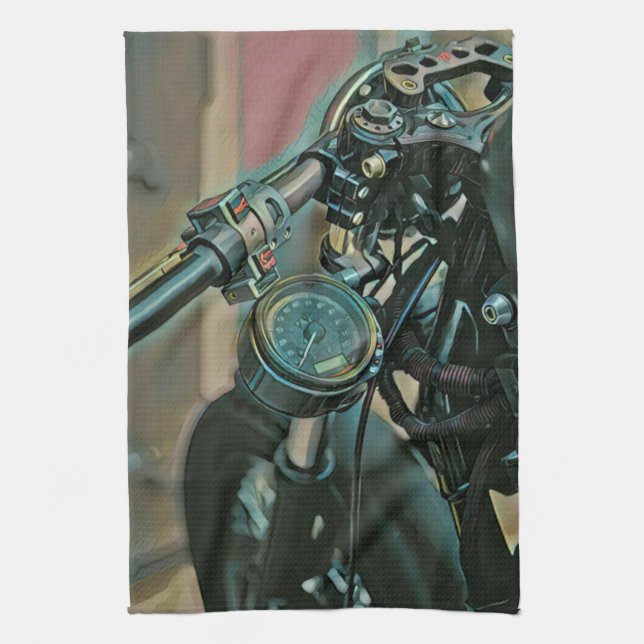 Motorcycles gift tea towel (Vertical)