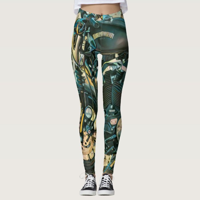 Motorcycles gifts leggings (Front)