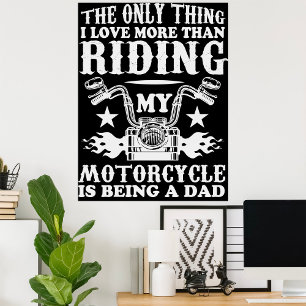 Motorcycling Dad Poster