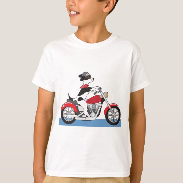 Motorcycling Dog T-Shirt (Front)