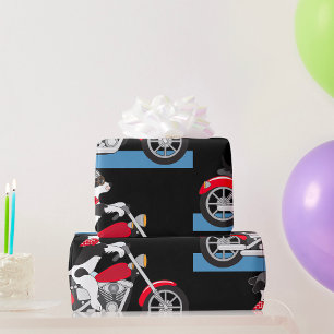 Motorcycling Dog Wrapping Paper