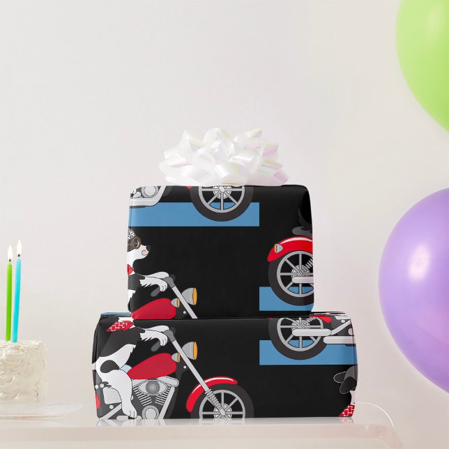 Motorcycling Dog Wrapping Paper (Creator Uploaded)