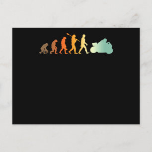 Motorcyclist Biker Evolution Racing Motorbike Postcard