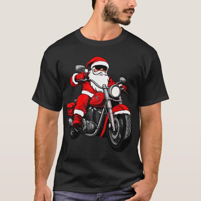 Motorcyclist Christmas T-Shirt (Front)
