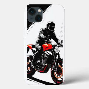 🏍️ Motorcyclist Cruising Through Modern City iPhone 13 Case