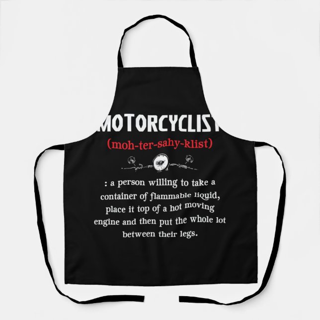 Motorcyclist Definition For Biker Apron (Front)