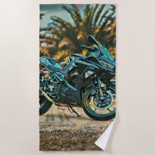 Motorcyclist gifts beach towel