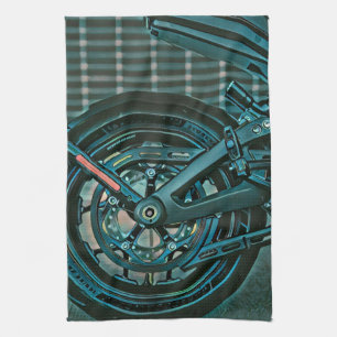 Motorcyclist gifts tea towel