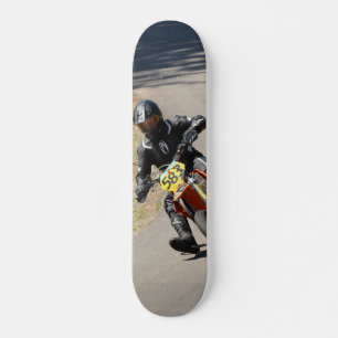 Motorcyclist in a Turn Skateboard