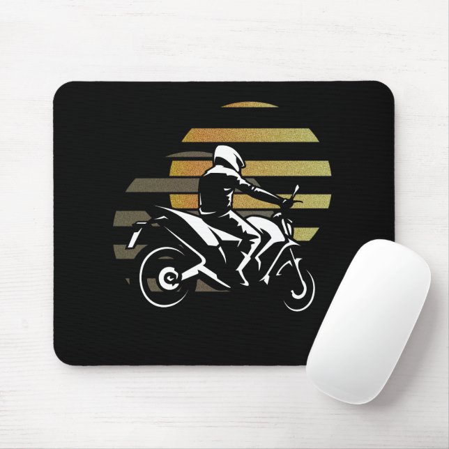 Motorcyclist Mouse Pad (With Mouse)