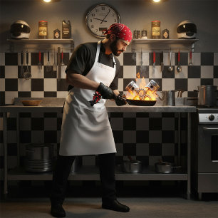 Motorcyclist On A Red Motorbike Standard Apron