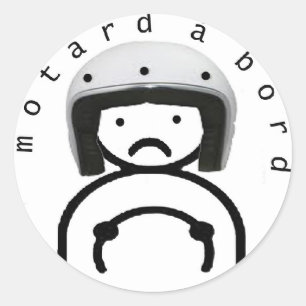 MOTORCYCLIST on BOARD Classic Round Sticker