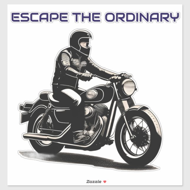 Motorcyclist Riding Classic Motorcycle (Sheet)