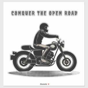 Motorcyclist Riding Classic Motorcycle