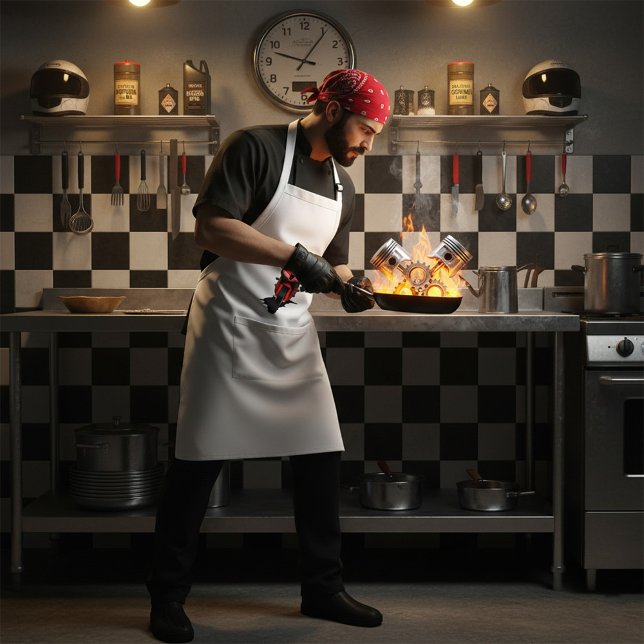 Motorcyclist Riding Red Sportbike Standard Apron (Creator Uploaded)