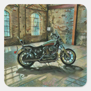 motorcyclists gifts square sticker