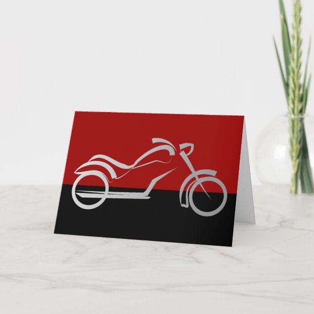 motorcyle motorbike bike biker card (Front)