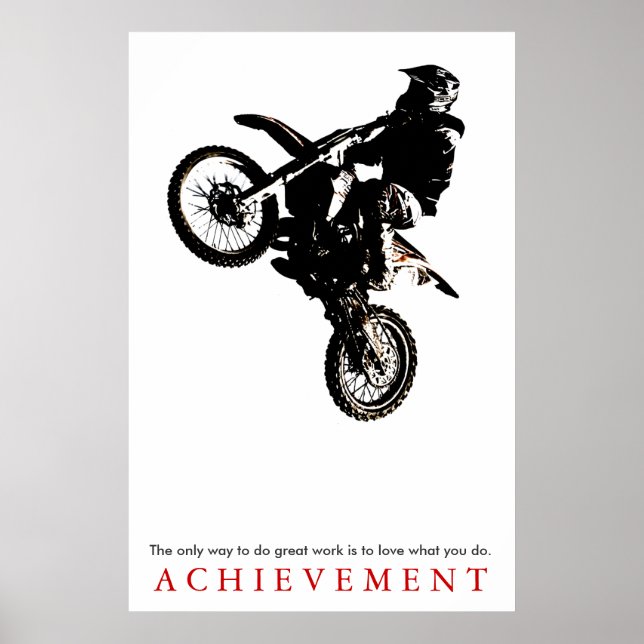 Motorcyle Sport Achievement Quote Motivational Poster (Front)
