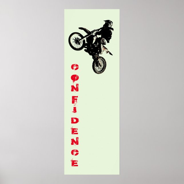 Motorcyle Sport Confidence Pop Art Motivational Poster (Front)