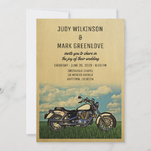 Motorcyle Wedding Invitation Vintage Biker Party