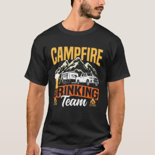 Motorhome Camping Retro Drunk Alcohol Beer Caravan T-Shirt