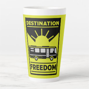 Motorhome Camping RV Freedom Latte Mug