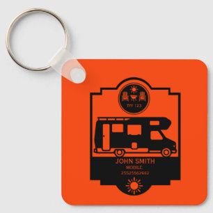 Motorhome Campsite Gifts Key Ring