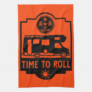 Motorhome Campsite Gifts Tea Towel