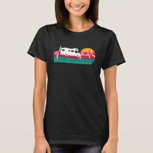 Motorhome Heartbeat ECG Camper Camping Funny T-Shirt