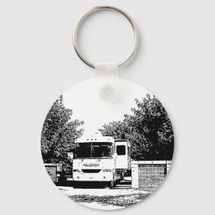 Motorhome in RV Park Key Ring